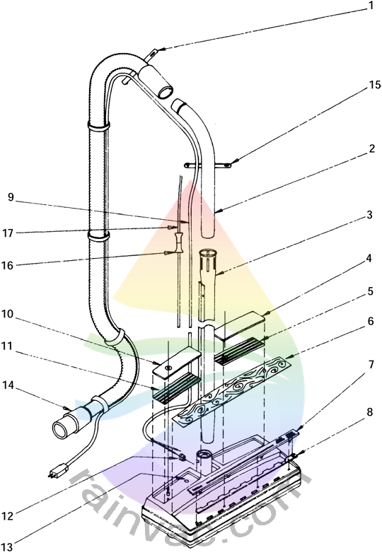 Rainbow Power Nozzle Model R 1650c External View Parts